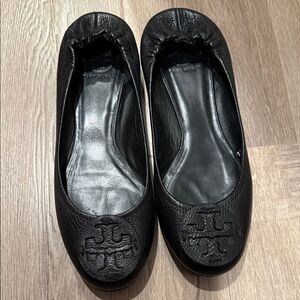Tory Burch Black Leather Flats